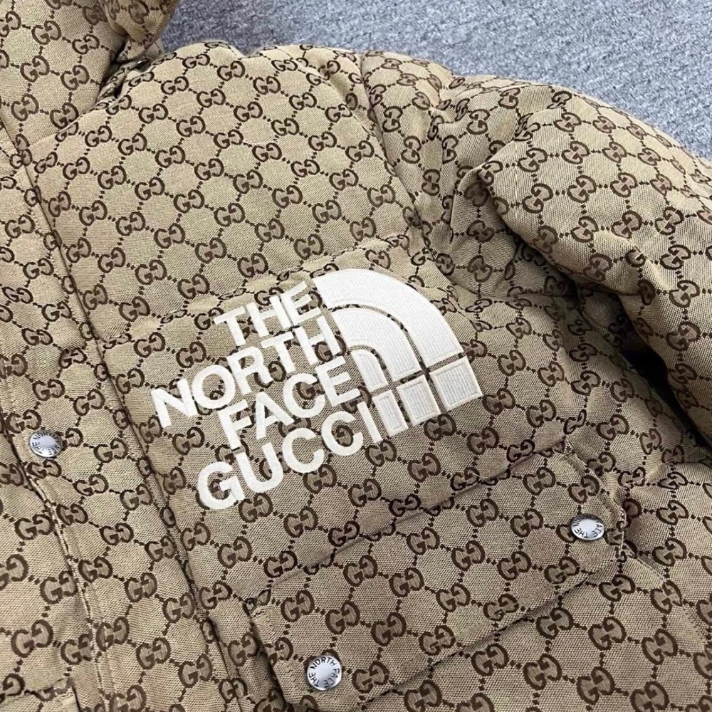 Gucci Brown Patterned Puffer Jacket With Orange I… - image 4